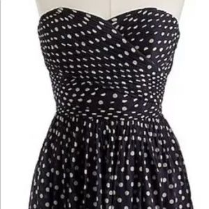 J Crew chiffon navy dot dress sz 14